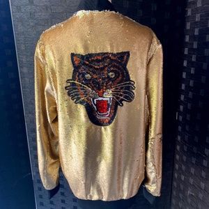 Barabas gold/ silver sequin zip jacket